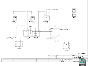 CDE 凝集沈殿処理装置 フローシート CDE-02 DXF CAD