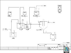 CDE 凝集沈殿処理装置 フローシート CDE-04 DXF CAD