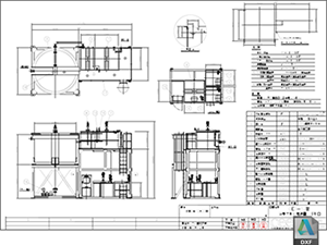 CDE 凝集沈殿処理装置 標準図 CDE-12 DXF CAD