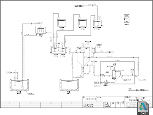 PFD 加圧浮上処理装置 フローシート PFD-01 DXF CAD