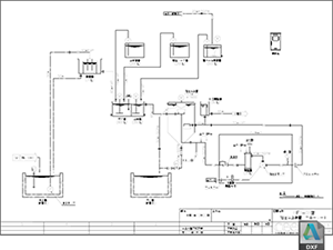 PFD 加圧浮上処理装置 フローシート PFD-05 DXF CAD