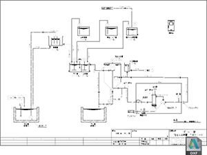 PFD 加圧浮上処理装置 フローシート PFD-10 DXF CAD