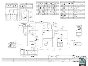 pH中和処理装置 フローシート PHG-05型 DXF CAD