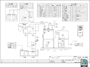 pH中和処理装置 フローシート PHG-20型 DXF CAD