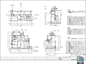 pH中和処理装置 標準図 PHG-20型 DXF CAD