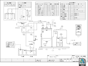 pH中和処理装置 フローシート PHG-30型 DXF CAD