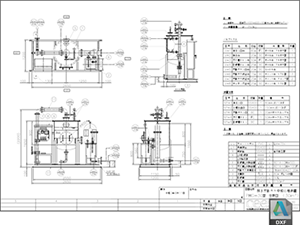 pH中和処理装置 標準図 PHG-30型 DXF CAD