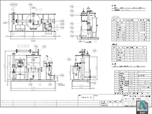 pH中和処理装置 標準図 PHG-50型 DXF CAD